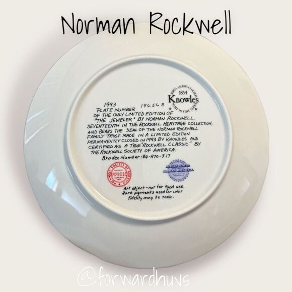Norman Rockwell Heritage Collection Limited Edition Plate  “The Jeweler” - Picture 3 of 9